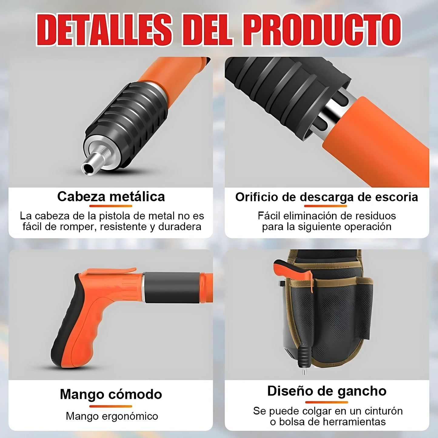 Pistola Fijadora Clavos Portátil