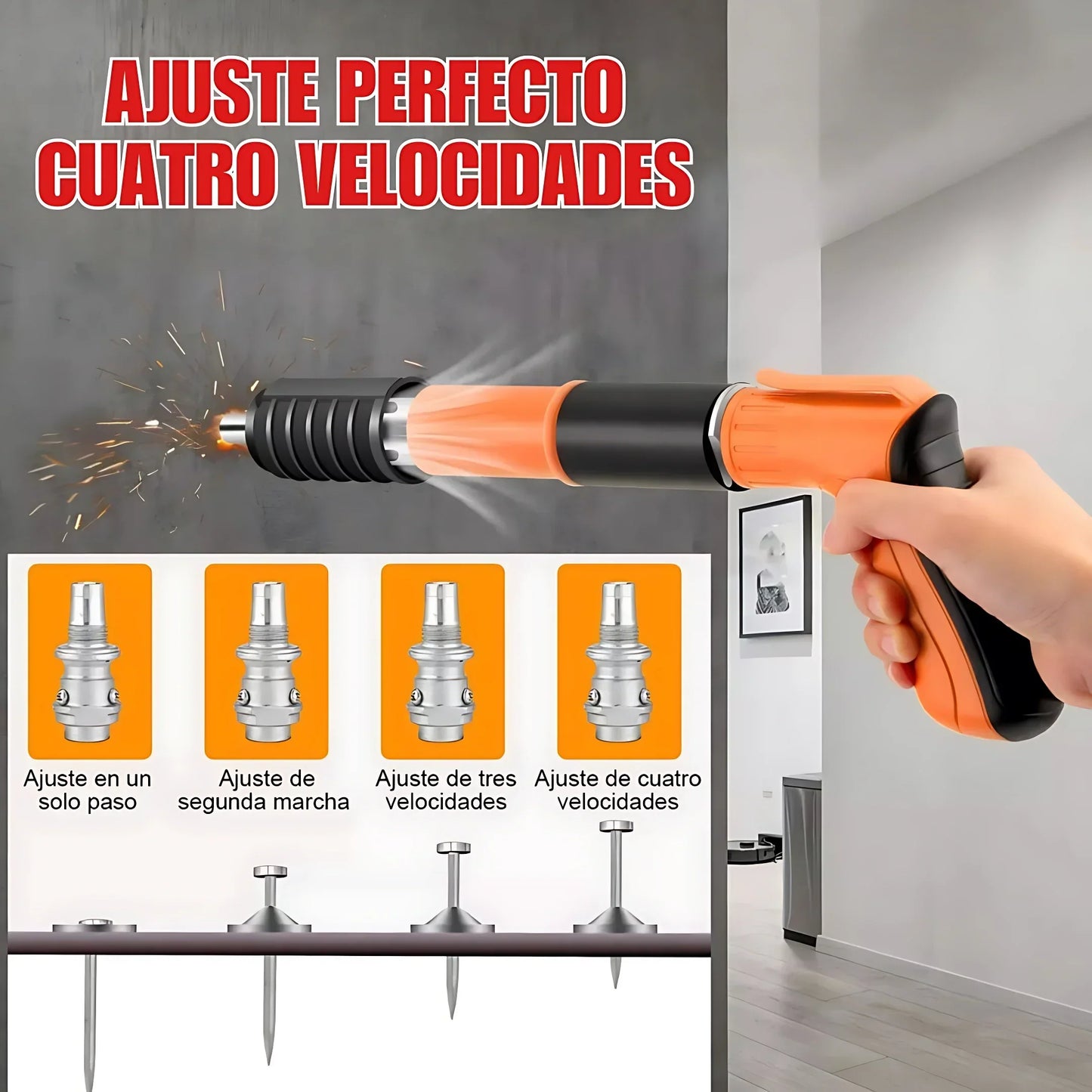 Pistola Fijadora Clavos Portátil