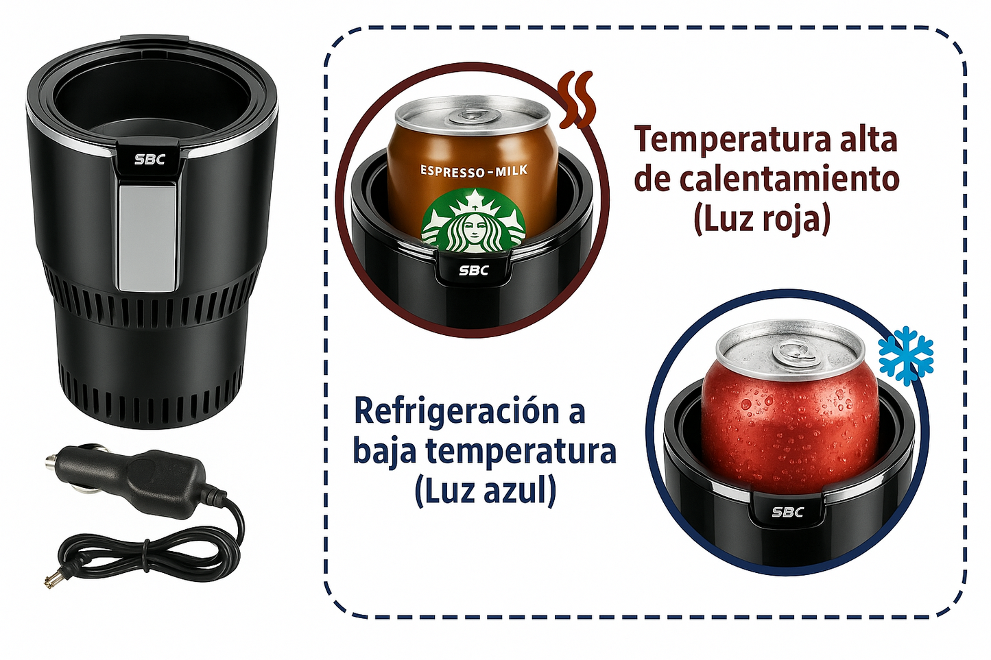 🔥❄️Vaso Térmico Inteligente 2 en 1 para Auto – Enfría hasta -18 °C y Calienta hasta 60 °C