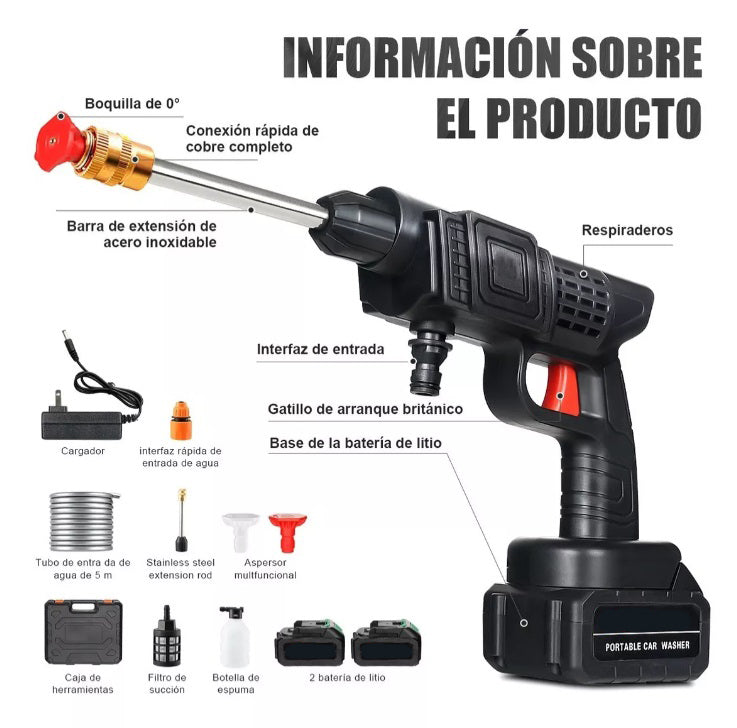💥 Hidrolavadora 48V sin cables — ¡2 baterías para limpieza sin pausas! 🔥